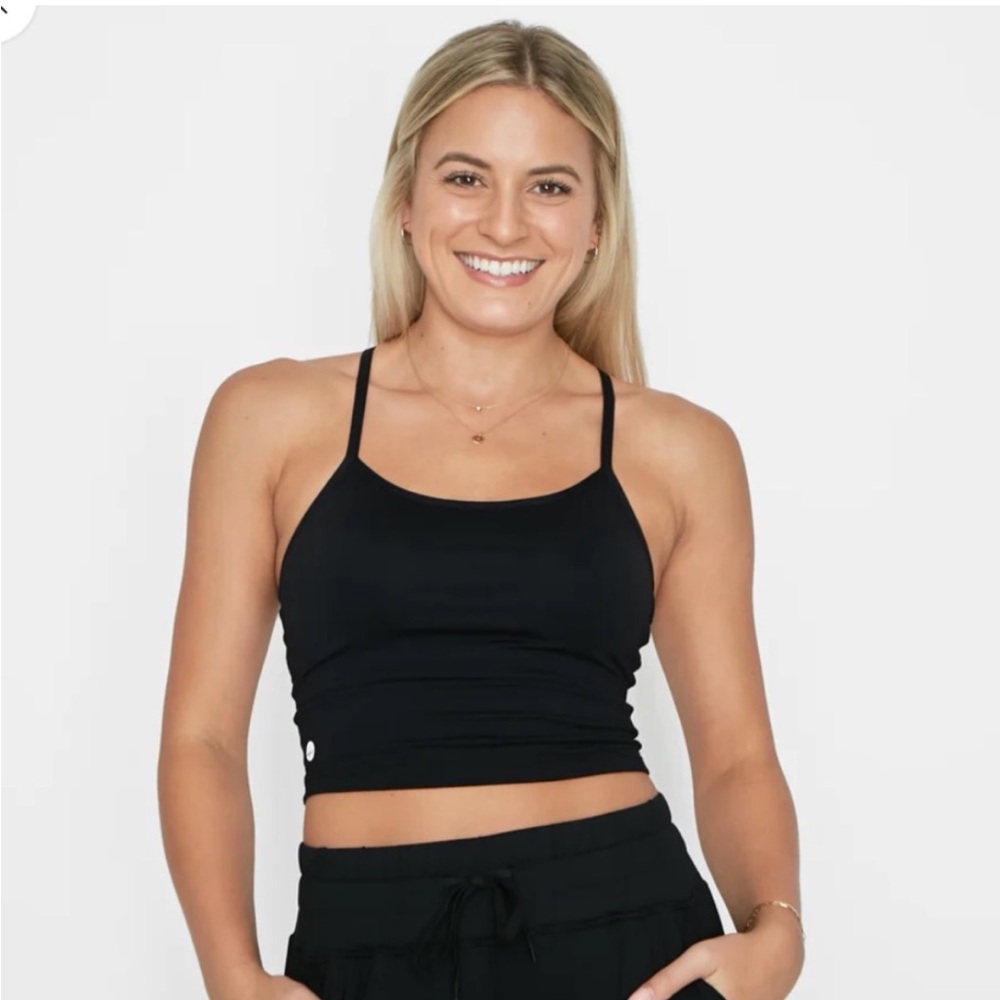 Senita Athletics Black Ava Crop Top